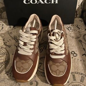 “BrandNew” comfortable Coach coated canvas & water resistant soft suede shoes.